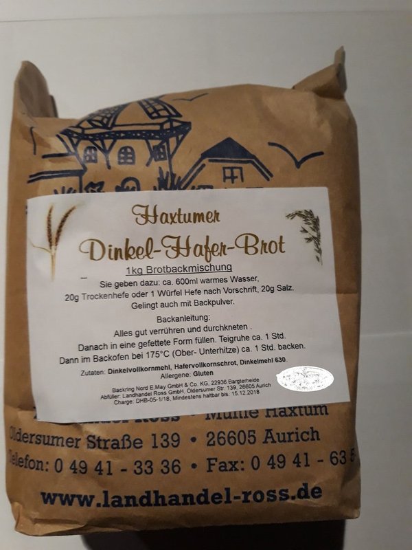 Haxtumer Dinkel-Hafer-Brot Brotbackmischung