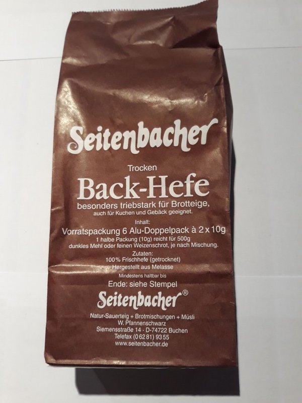 Seitenbacher Trocken Back-Hefe 6 Alu-Doppelbeutel a 2 x 10g
